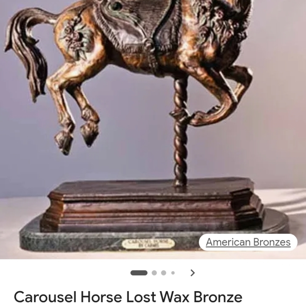24 inch 160 only!!! Caramel Black and Bronze Carousel Horse Sculpture
